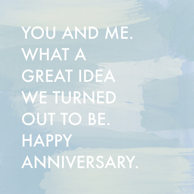 Blue Background Cute Happy Anniversary Gift Card