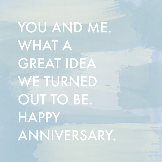 Blue Background Cute Happy Anniversary Card