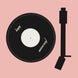 Retro Vinyl Music Happy Anniversary Pink Background