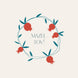 Pomegranate Wreath Mazel Tov White Background