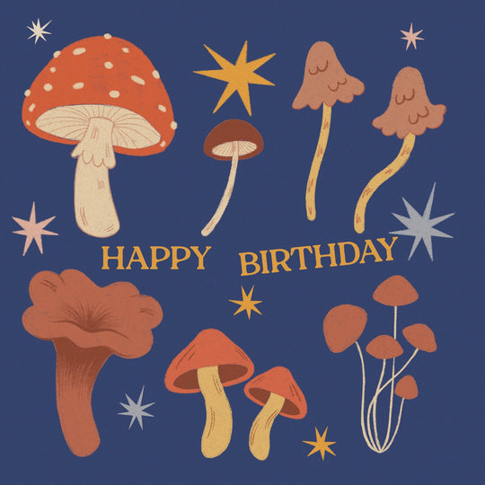 Mushroom Happy Birthday Card