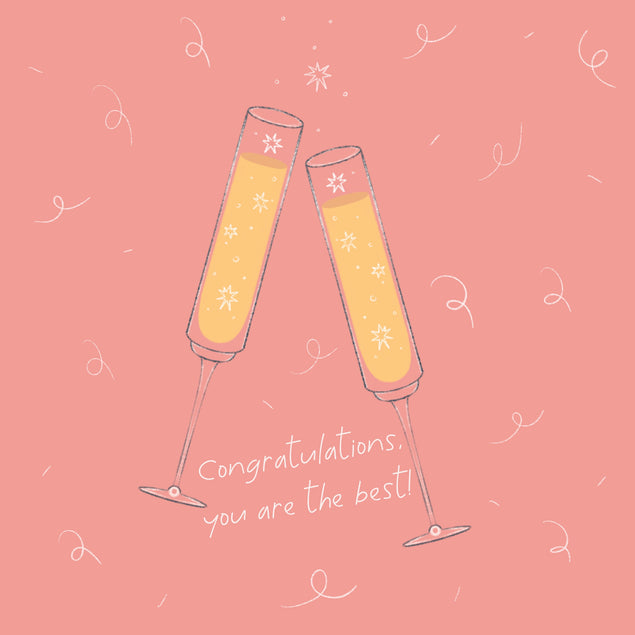 Congratulation Cheers In Pink For You Are The Best