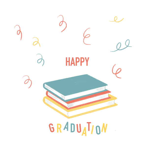 Cute Colorful Books Happy Graduation