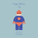 Blue Background Lego Superhero Happy 18th Birthday