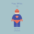 Blue Background Lego Superhero Happy 18th Birthday
