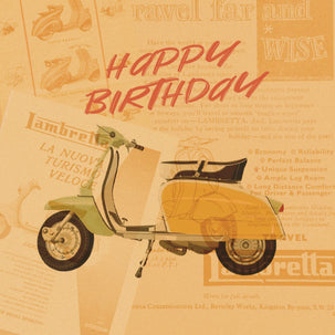 Vintage Lambretta Scooter Happy Birthday