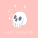 Cute Scull In Pink Happy Halloween