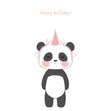 Cute Panda In Pink Party Hat Happy Birthday