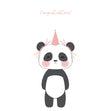 Cute Panda In Pink Party Hat Congratulations