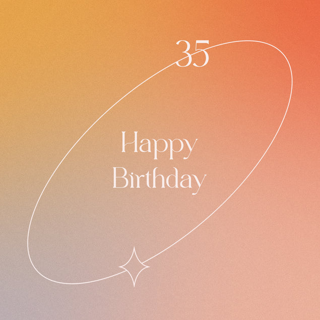 Happy 35th Birthday With Minimalist Background