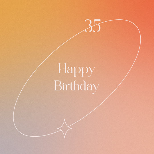Happy 35th Birthday With Minimalist Background