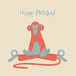 Orange Yoga Monkey Happy Birthday