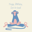 Blue Yoga Monkey Happy Birthday Son-In-Law