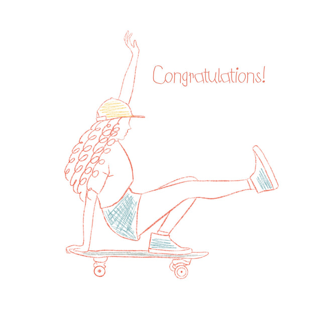 Skateboard Girl Congratulations