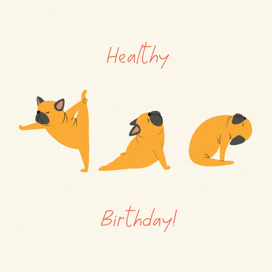 Yoga Pugs Healthy Birthday