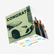 Green Background Lamborghini Congrats Confetti-exploding Greetings Card
