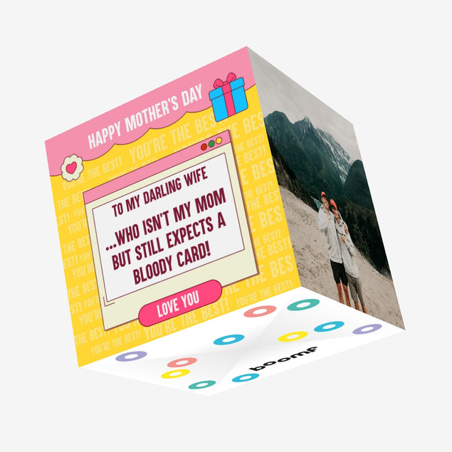 To My Darling Wife Who Isn't My Mom Mother's Day Confetti-exploding Greetings Card