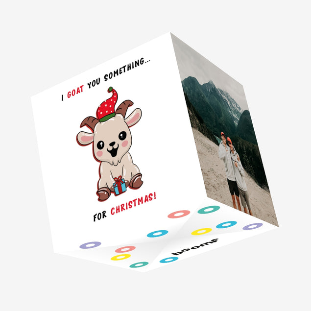 I Goat You Something For Christmas Cute Little Goat Confetti-exploding Greetings Card