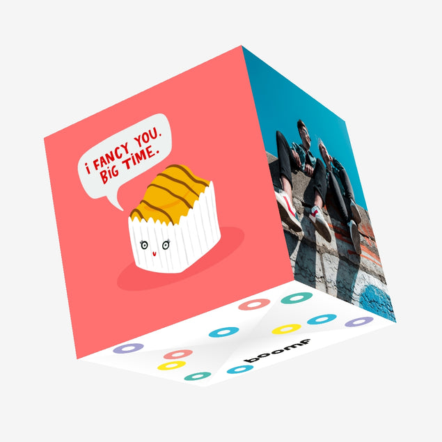I Fancy You Cute French Fancy Cake Love Confetti-exploding Greetings Card