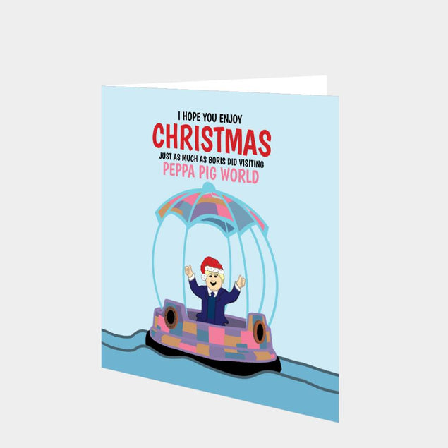 Boris At Peppa Pig World Christmas Card