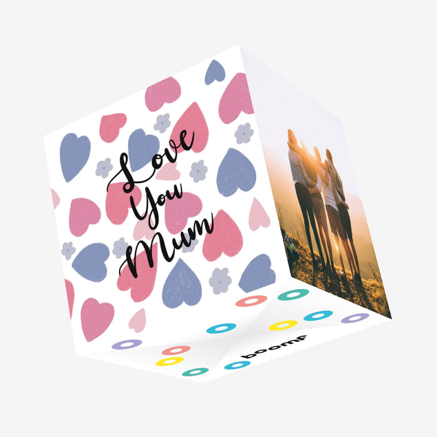Hearts Love You Mum Confetti-exploding Greetings Card