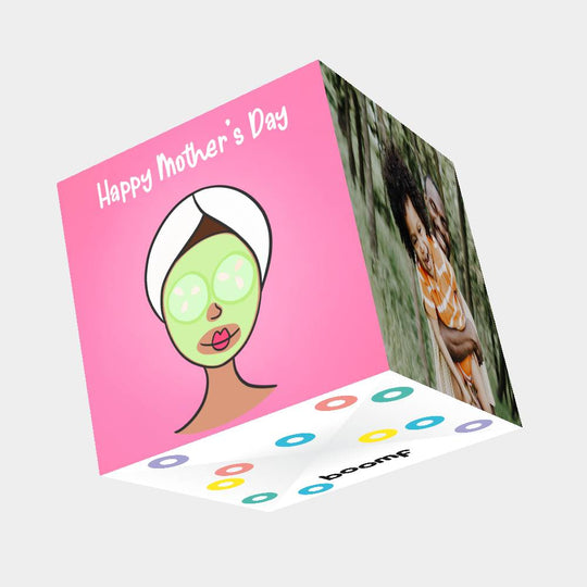 Happy Mother's Day Mask Bomb 3D Cube Card
