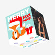 Merry Foxmas Cute Fox With A Gift Confetti-exploding Greetings Card