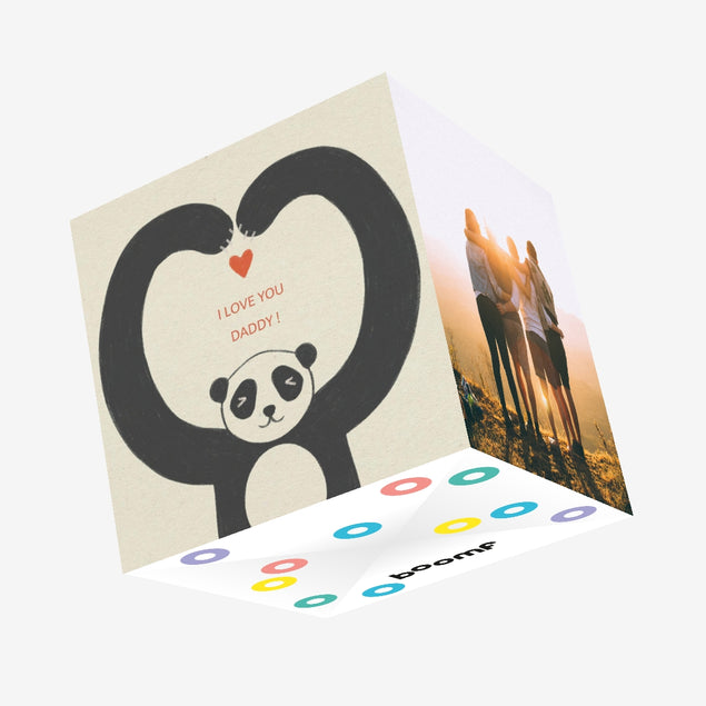 I Love You Daddy Panda Confetti-exploding Greetings Card