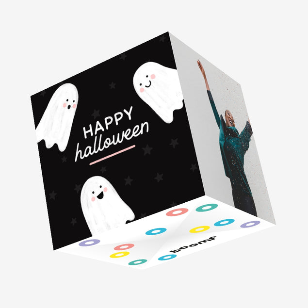 Cute Ghosts Halloween Confetti-exploding Greetings Card