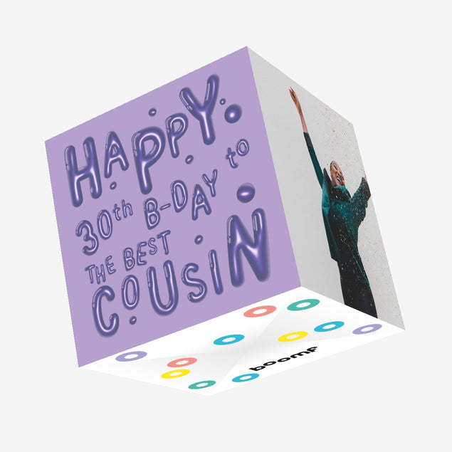 Happy 30th Birthday Best Cousin Confetti-exploding Greetings Card