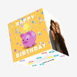 Happy Birthday Piggybank Confetti-exploding Greetings Card