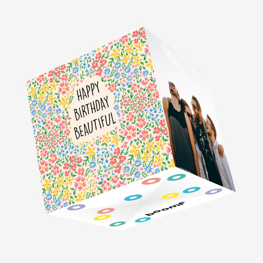 Happy Birthday Beautiful Confetti-exploding Greetings Card