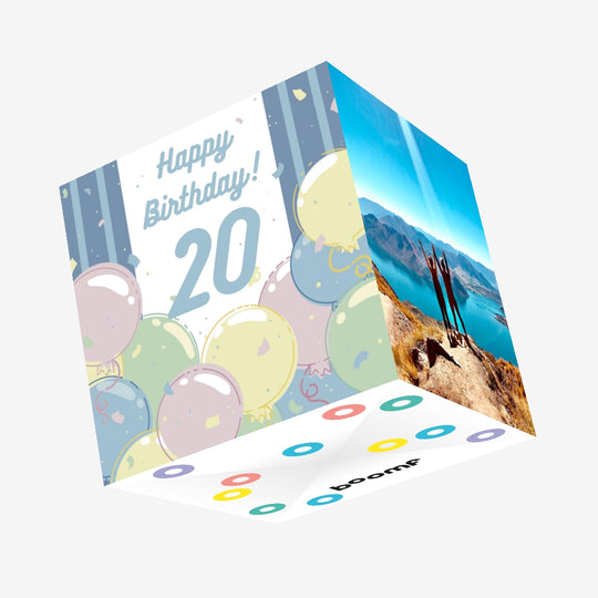 Happy 20th Birthday Balloons Confetti-exploding Greetings Card