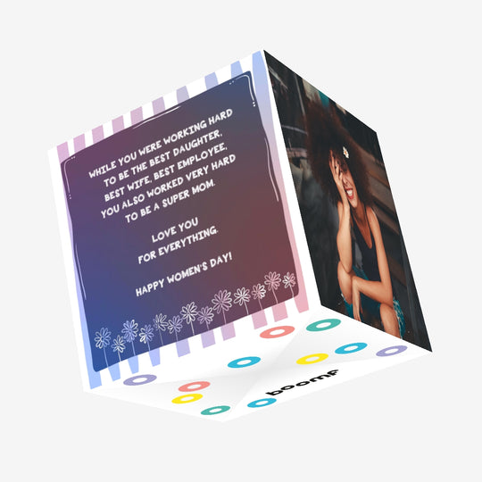 Love You For Everything Mom Happy Women's Day Confetti-exploding Greetings Card