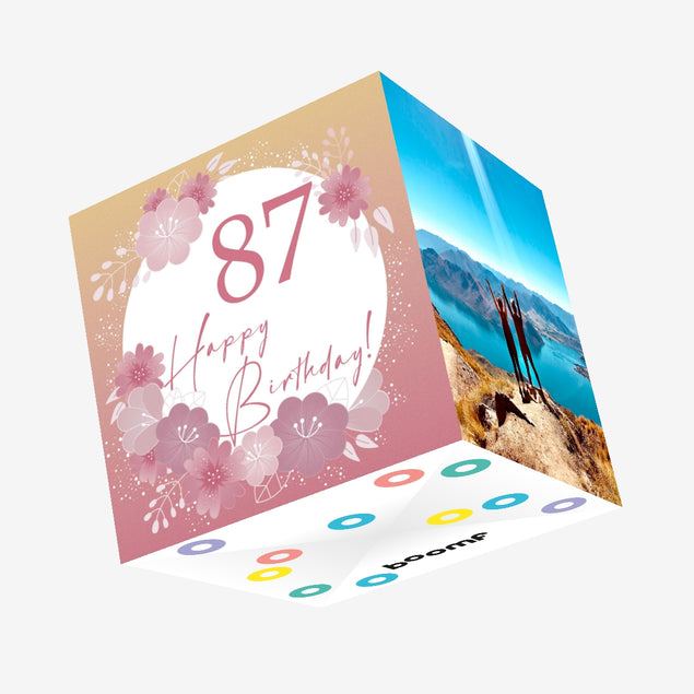 Happy Birthday Flowers 87 Confetti-exploding Greetings Card