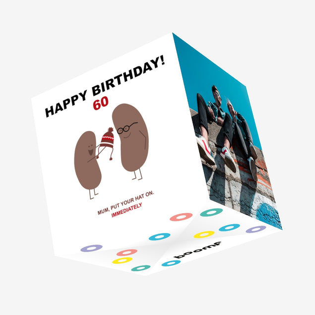 Happy 60th Birthday Mum Funny Potatoes Confetti-exploding Greetings Card