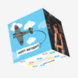 Happy Birthday Plane In A Blue Sky Confetti-exploding Greetings Card