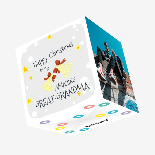 Merry Christmas Great Grandma Christmas Bells Confetti-exploding Greetings Card