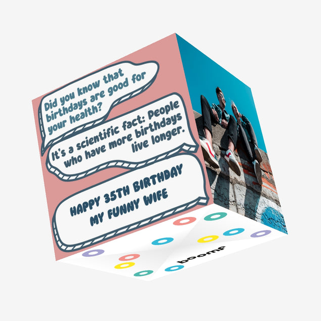 Funny Dialogues Happy 35th Birthday Wife Confetti-exploding Greetings Card