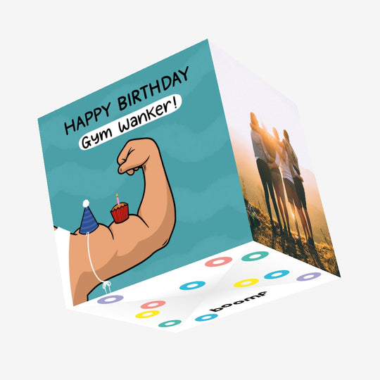 Gym Wanker Birthday Confetti-exploding Greetings Card