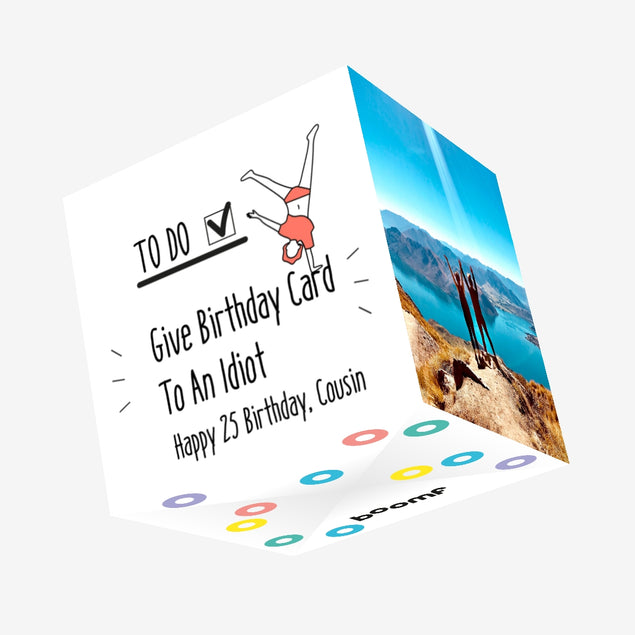 To Do List Happy 25th Birthday Cousin Confetti-exploding Greetings Card