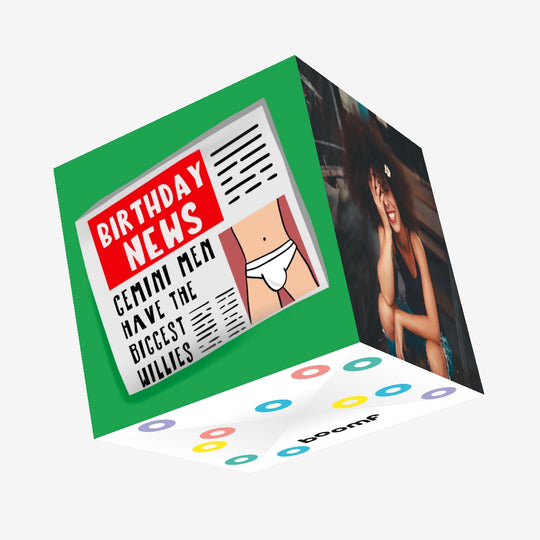 Gemini Men Have The Biggest Willies Confetti-exploding Greetings Card