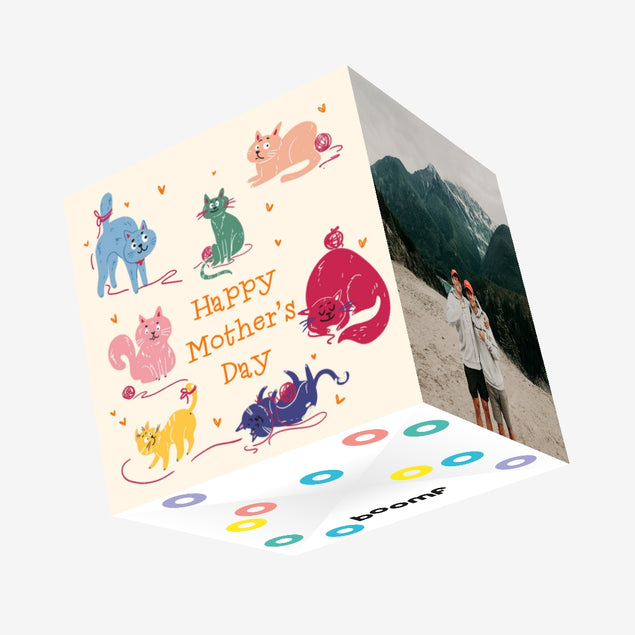 Playful Cats Mother's Day Confetti-exploding Greetings Card