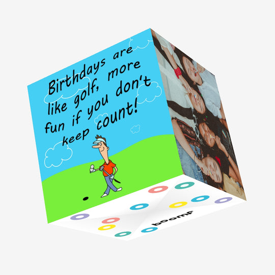 Birthdays Are Like Golf Happy Birthday Confetti-exploding Greetings Card