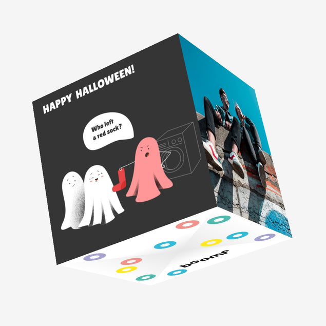 Who Left A Red Sock Happy Halloween Confetti-exploding Greetings Card