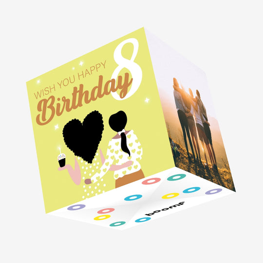 Wish You Happy 8th Birthday Confetti-exploding Greetings Card