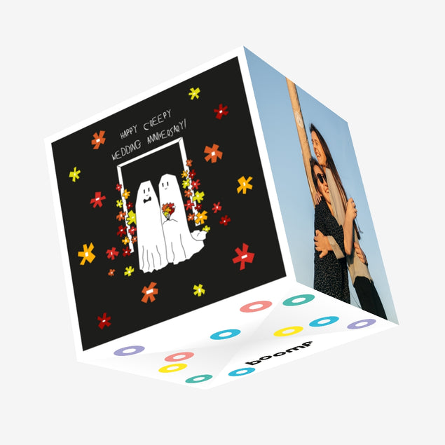 Happy Creepy Wedding Anniversary Confetti-exploding Greetings Card