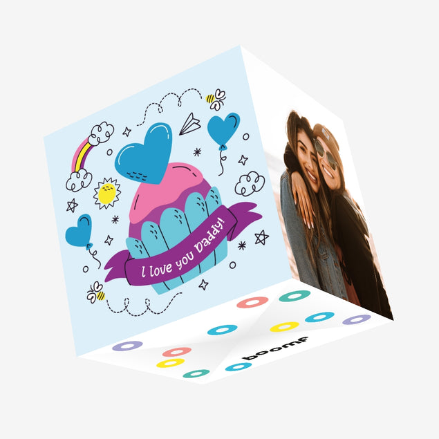 I Love You Daddy Cartoon Confetti Exploding Greetings Card Boomf