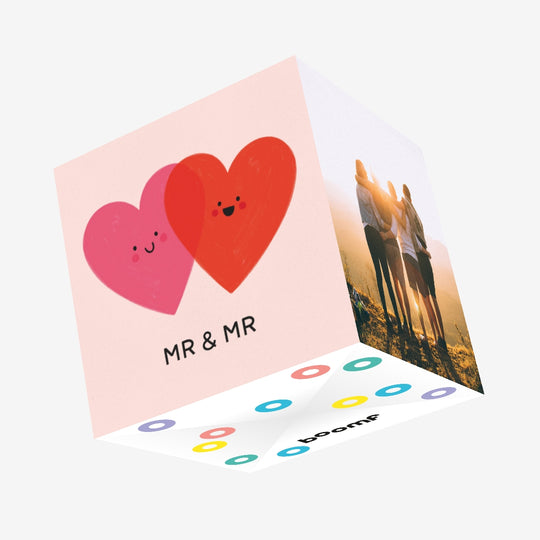 Mr & Mr Congratulations Cute Hearts Confetti-exploding Greetings Card