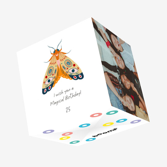 Butterfly Magical 25th Birthday Confetti-exploding Greetings Card